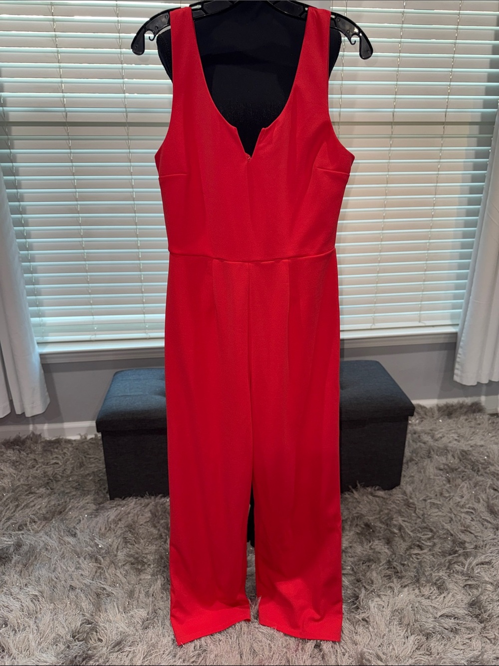Coral Sleeveless V-Neck wide leg Jumpsuit